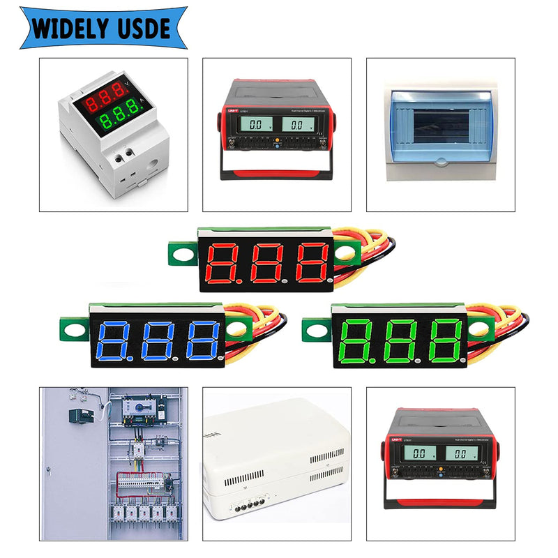 DaFuRui dc Voltage Display，6pcs Mini Digital Voltmeter 0.36 Inch Two-Wire DC 4V-30V Digital Voltmeter Voltage Tester Reverse Polarity Protection and Accurate Pressure Measurement（Red）