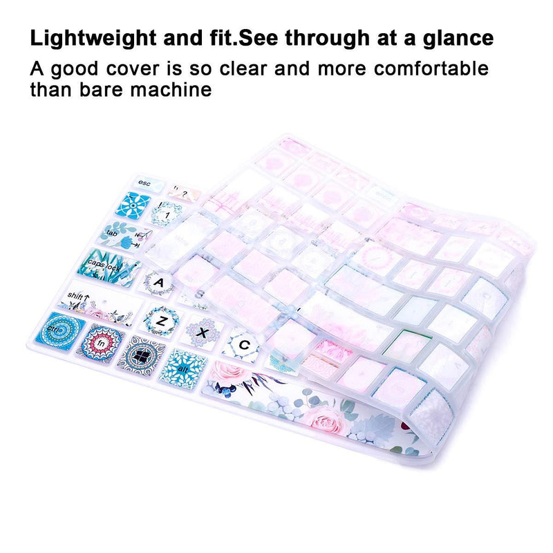 MMDW English Silicone Keyboard Cover for HP Envy x360 15.6''Series /2020 2019 Pavilion 15/Pavilion x360 15.6" Series/Envy 17 17.3" Series/Laptop 15t 17t 17-ca0011nr 17-by0040nr,Garland Z2-Garland