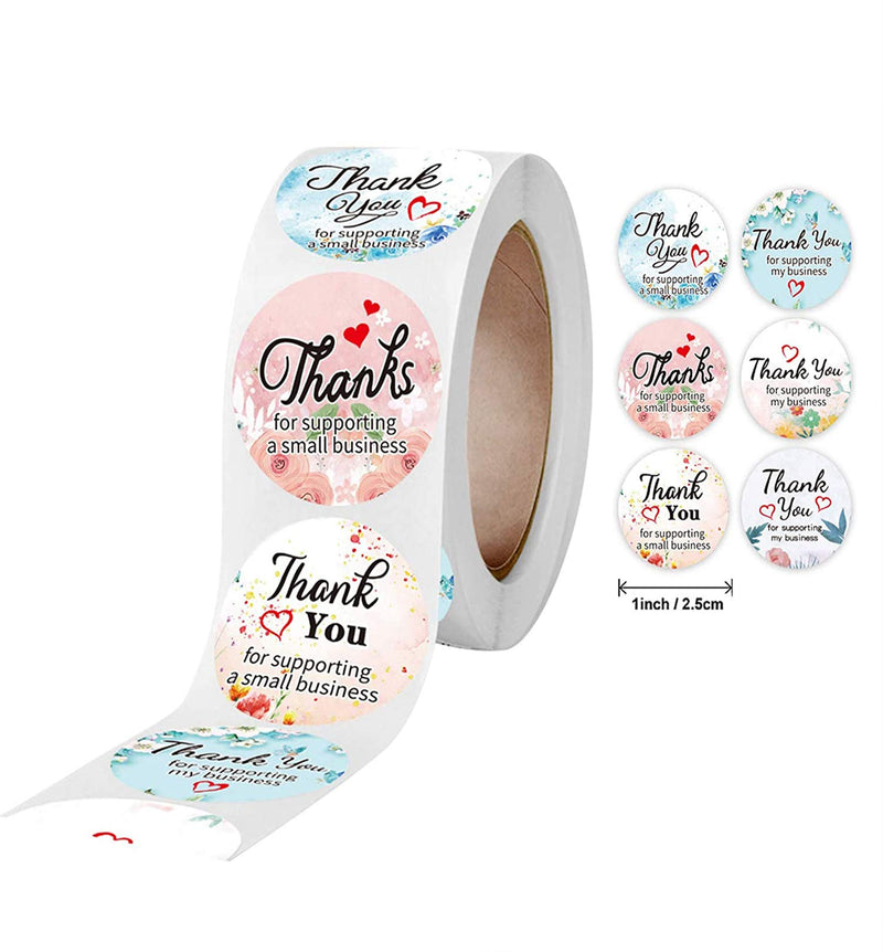 Thank You Sticker, Bubble Mail Sticker, Thank You Sticker roll, Thank You Christmas Gift Small Business Label, Packaging, Greeting Card, 500 Sheets per roll, (2 Rolls in Total)