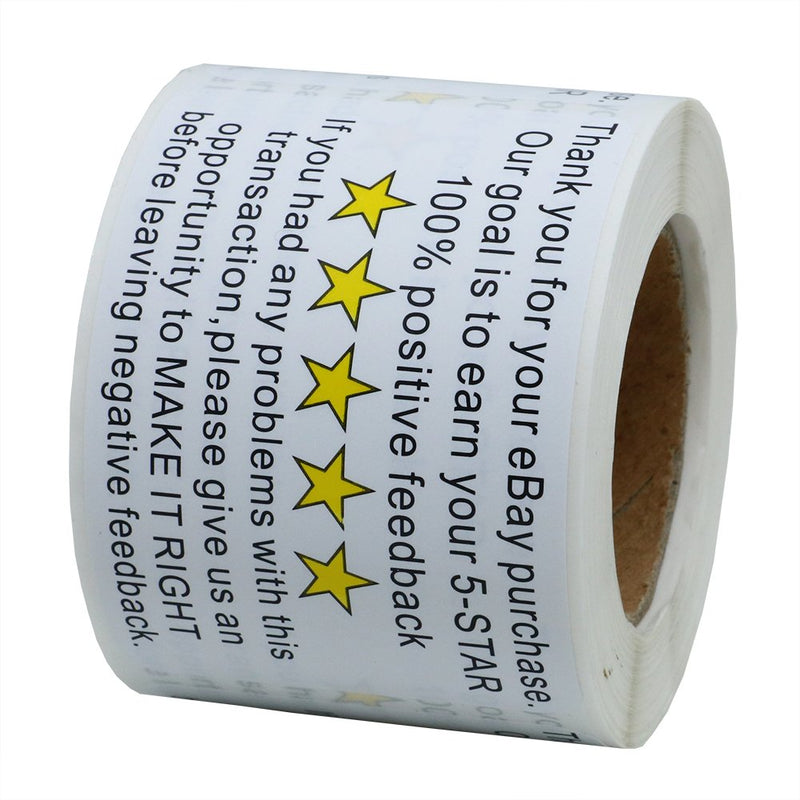 Hybsk 2"x3" Ebay Thank You for Your Purchase Feedback Shipping Labels Adhesive Label 200 Per Roll