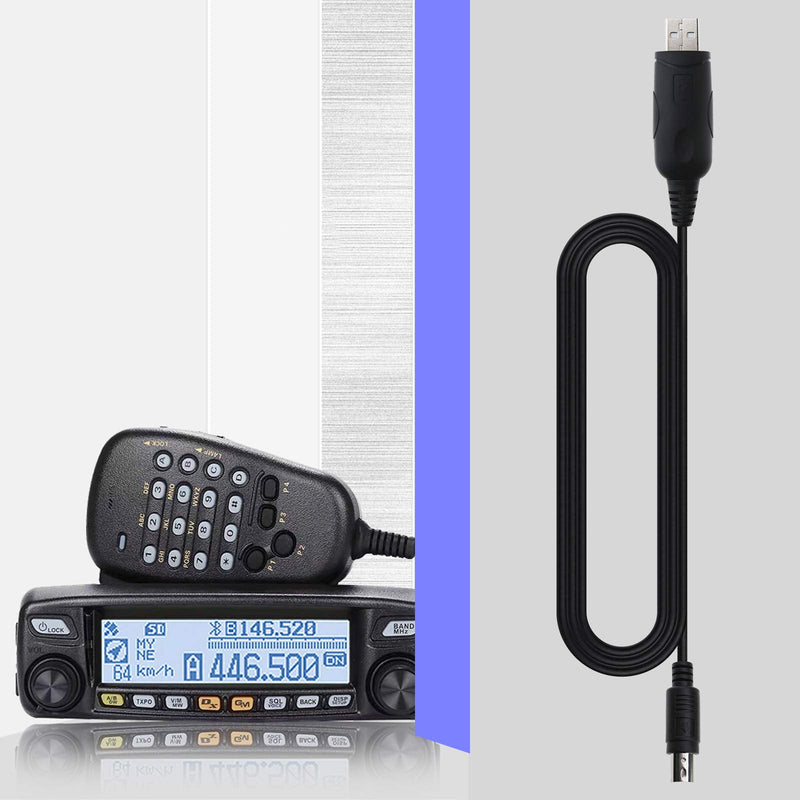 Micro Traders Compatible with FT 857 857D FT100 817 817D VX 1700 Radio Walkie Talkie 1.8M USB to 8 Pins CT-62 CAT Programming Cable and CD