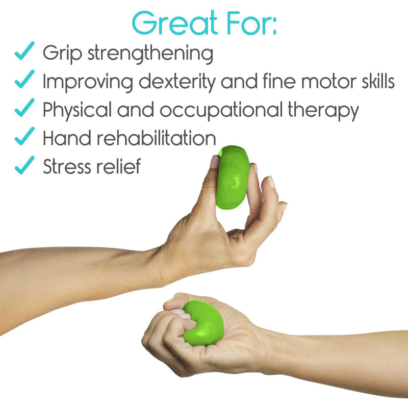 Vive Therapy Putty, Occupational Hand Tools (2 Pack) - Sensory Stress Relief - for Physical Exercise, Finger Pain, Grip Strength, Rehab, Arthritis, Adults, Forearms, Fidgeting, Motor Skills Green (Soft)
