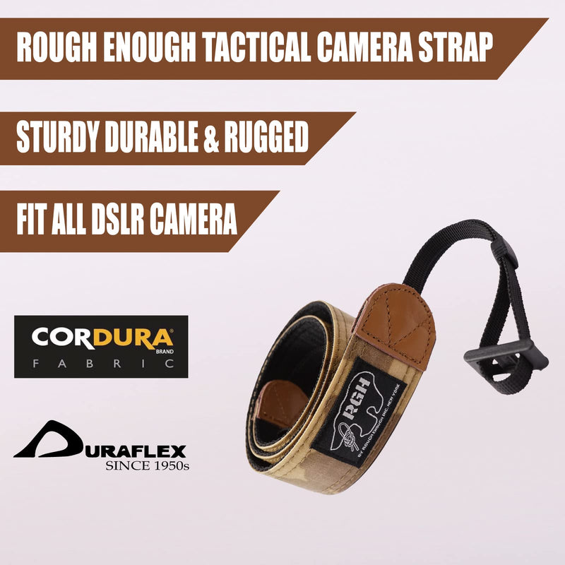 Rough Enough Vintage DSLR Camera Neck Strap for Men Women in Desert Camo Military Army Tactical Style