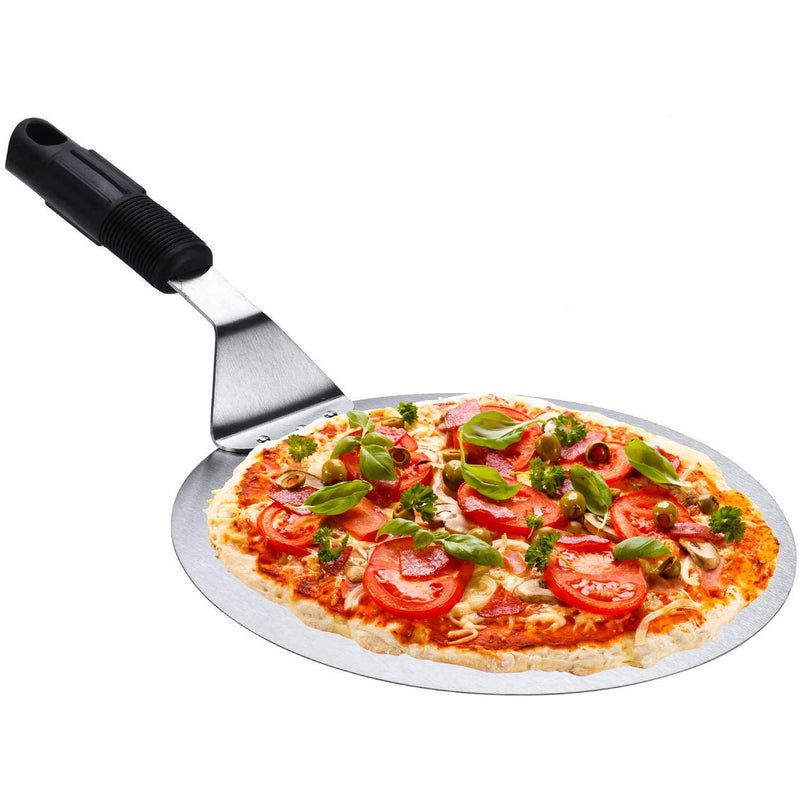 Pizza Lifter, KSENDALO 10" Pizza Peel, Stainless Pizza Spatula, Pizza Pie Cake Server Tray for Baking Homemade Pizza, With ONE FREE Silicone Mini Mitt Stainless+Plastic
