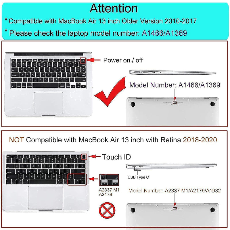 MOSISO Compatible with MacBook Air 13 inch Case 2010-2027 Rlease A1369 A1466, Plastic Hard Shell Case&Vertical Sleeve Bag with Pocket&Keyboard Cover&Screen Protector, Lavender Gray