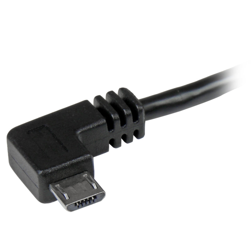 StarTech.com 2m 6 ft Micro-USB Cable with Right-Angled Connectors - M/M - USB A to Micro B Cable - 6ft Right Angle Micro USB Cable (USB2AUB2RA2M),Black 6 ft / 2m