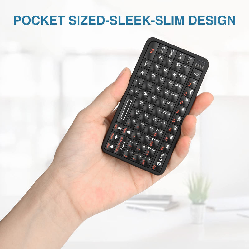 Rii Mini Bluetooth Keyboard with Backlit,Built in Rechargeable Battery for Handhelds Running Android,iOS,Windows Mobile Pocket PCs,Mac OS, Linux and PS3-BLACK