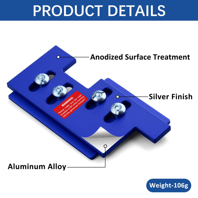 LATING Anodized Generator Interlock Kit for Eaton Cutler Hammer with a Single Vertical Throw Main Panels, 2 1/4 Inches Spacing, Blue