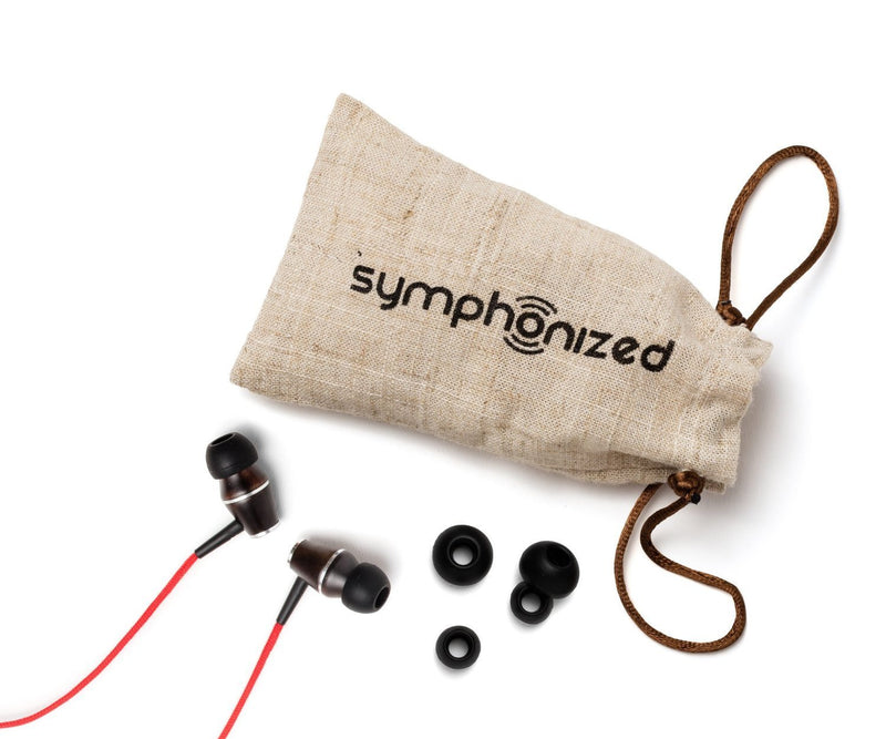 Symphonized XTC Premium Genuine Wood in-Ear Noise-isolating Headphones with Microphone (Red) Red