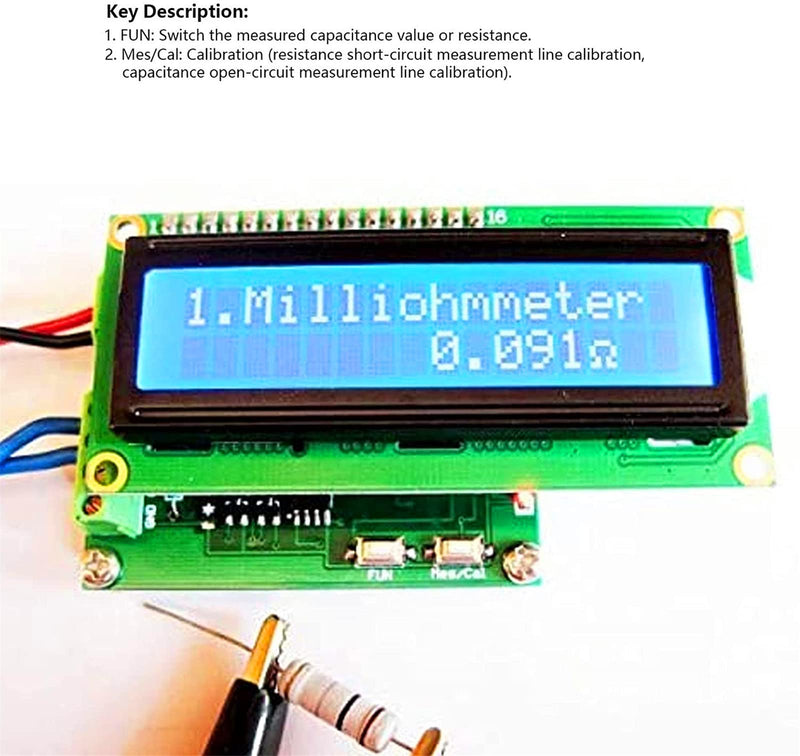 High Precision HR390 Milliohm Meter 0.001-120Ω Ohmmeter Low Resistance Tester Capacitance Meter Testing Module