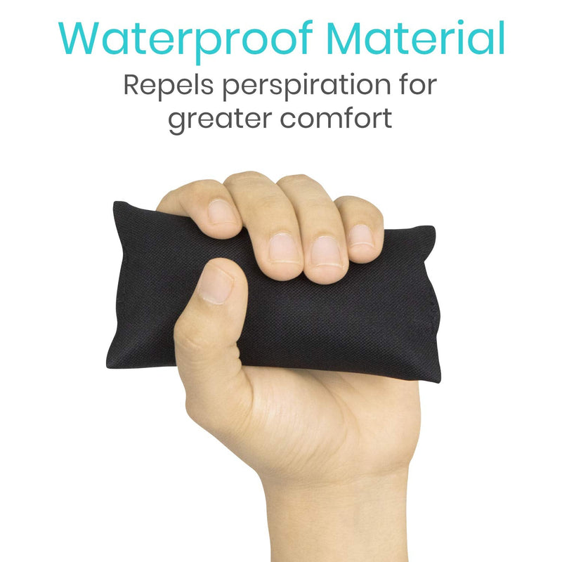 Vive Palm Grip Protector (3 Pack) - Hand and Finger Contracture Cushions - for Arthritis, Skin Breakdown, Exercise Strength - Comfortable Elastic Band Sized for Men and Women - Stroke Patient Rehab Black