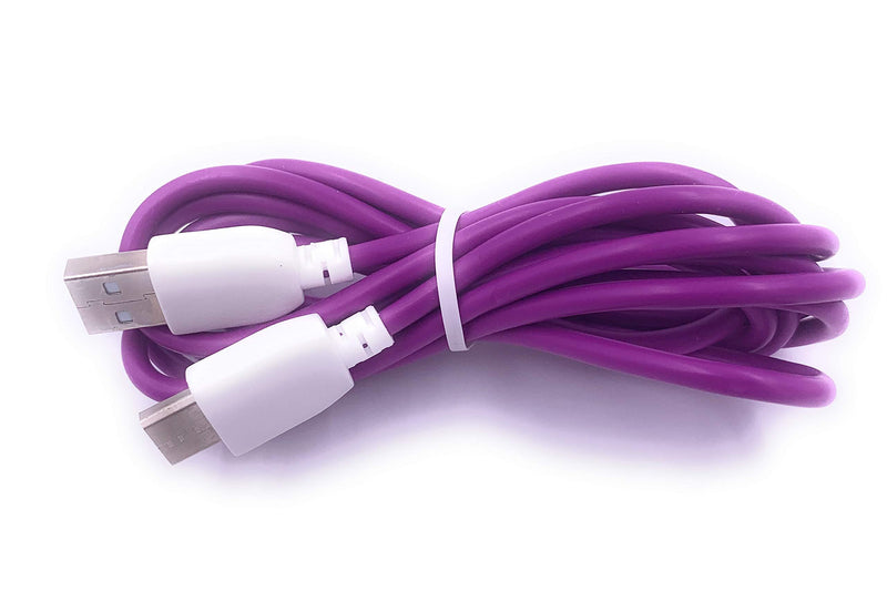 Xcivi USB Charger Cable Cord for Fuhu Tablets Nabi DreamTab, nabi 2S, nabi Jr, Jr. S, XD, Elev-8, 6 FT/2m (Purple)