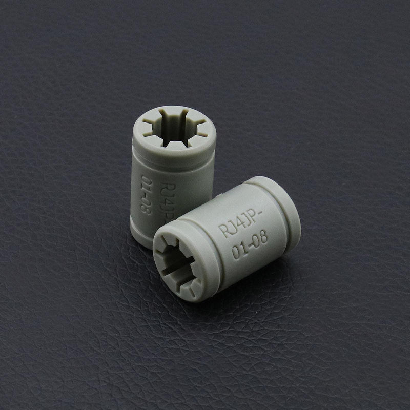 RJ4JP-01-08 Linear Bearing 3D Printer Replacement LM8UU Bearing 8mm Inner Shaft 15mm Outer Diameter 24mm Length 10-Pack