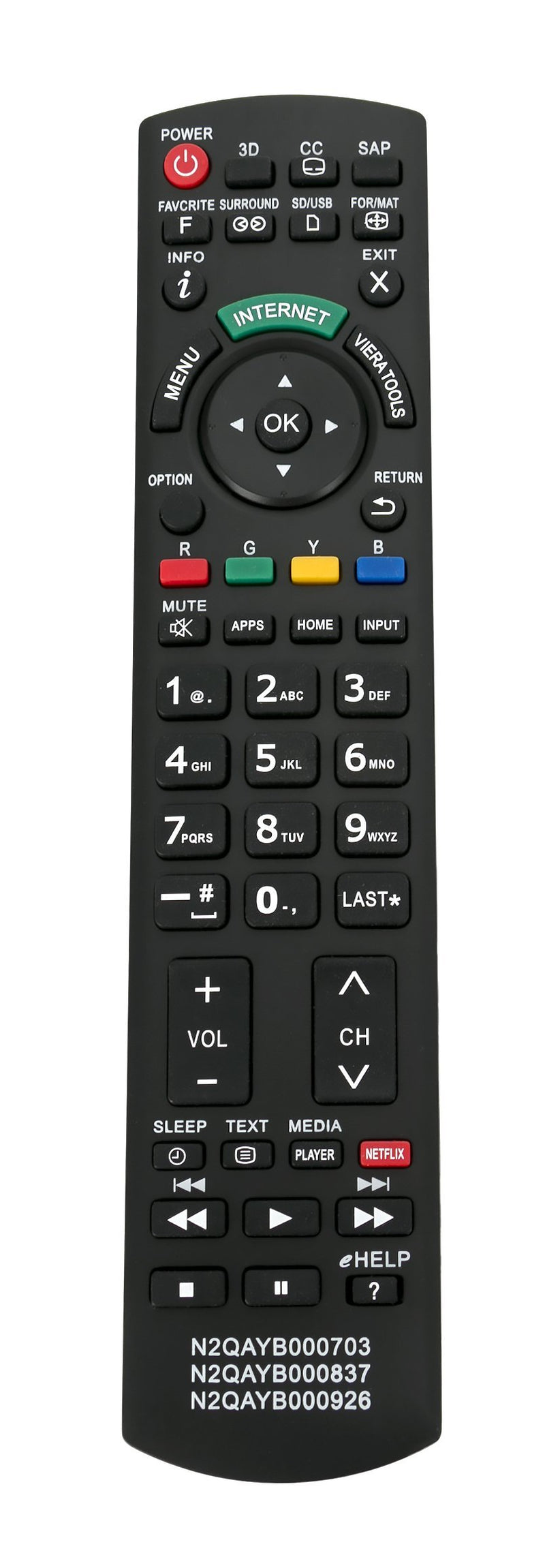 New N2QAYB000703 N2QAYB000837 N2QAYB000926 Remote Control fits for Panasonic TV TCL47WT50X TCL55DT50 TC-L55DT50 TCL55ET5 TC-L55ET5 TC-L55LE54 TCL55LE54 TCL55WT50 TC-L55WT50 TCP50GT50 TC-P50GT50