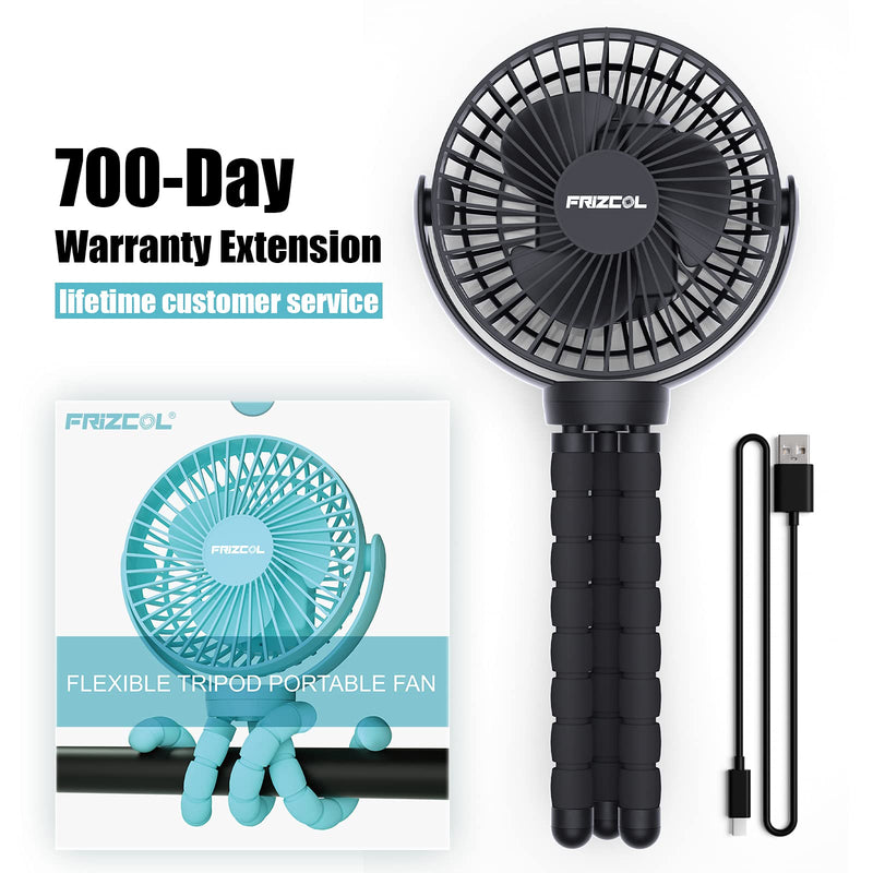 Portable Stroller Fan, Use As Power Bank, 55H 12000mAh Battery Operated Fan Flexible Tripod Baby Car Seat Fan, Personal Mini Handheld/Desk/Small Clip On Fans For Stroller, Carseat, Beach, Bed, Camping Black