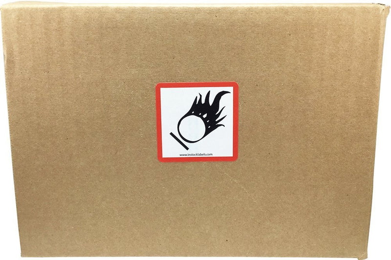 GHS Pictogram Labels Flame Over Circle 2 x 2 Inch Square 500 Adhesive Stickers