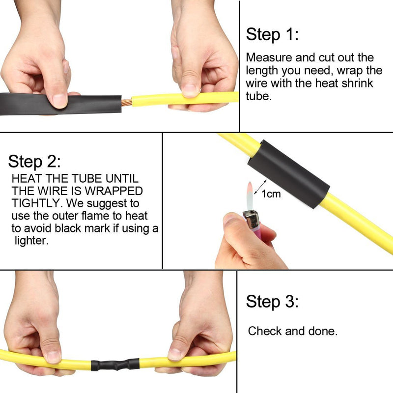 uxcell Heat Shrink Tubing 3/8"(10mm) Dia 16mm Flat Width 10m 2:1 Heat Shrink Tube Wire Wrap Clear
