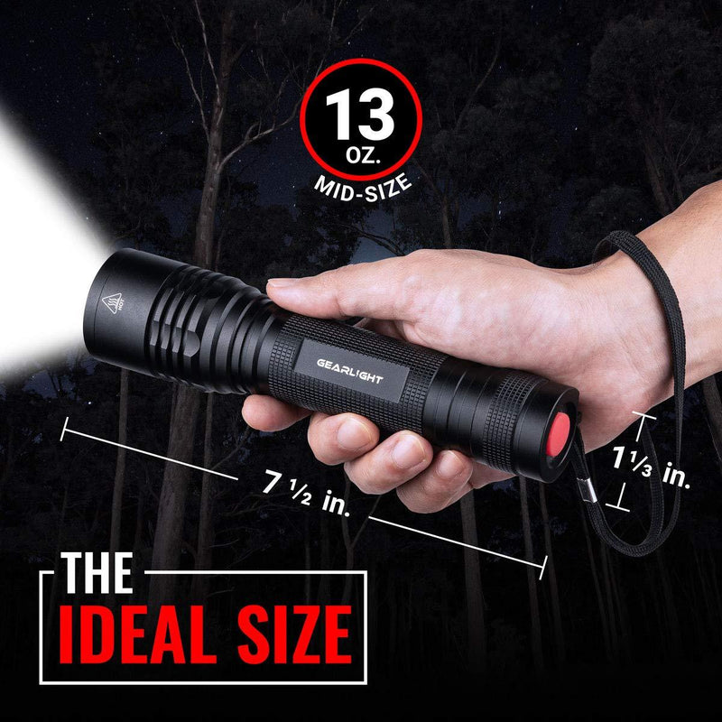 GearLight LED Flashlight - Bright, High Lumen, Battery Powered Tactical Flashlights for Emergency, Camping & Outdoor Use - S2000﻿