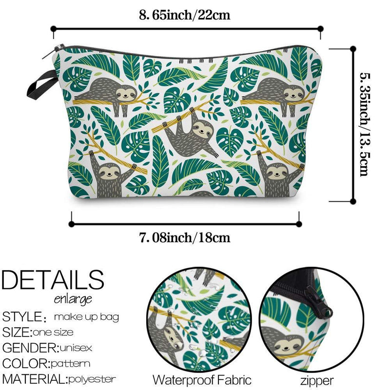 Cosmetic Bag for Women,Loomiloo Adorable Roomy Makeup Bags Travel Waterproof Toiletry Bag Accessories Organizer Sloth (Sloth 51476) Sloth 51476