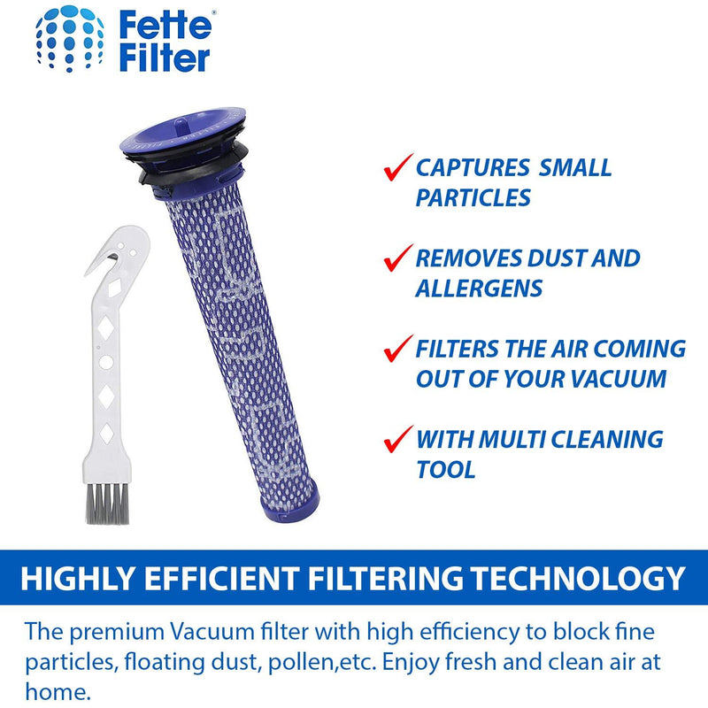 Fette Filter - Pre-Filters Compatible with Dyson Vacuum Filter V6, V7, V8, DC58, DC59 - Compare to Part # 965661-01. (Pack of 4) Pack of 4