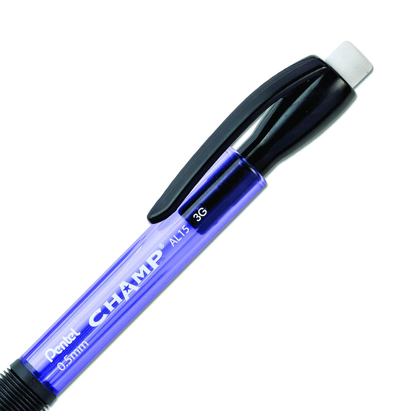 Pentel Champ Mechanical Pencil, 0.5mm, Tinted Violet Barrel, Box of 12 (AL15V)