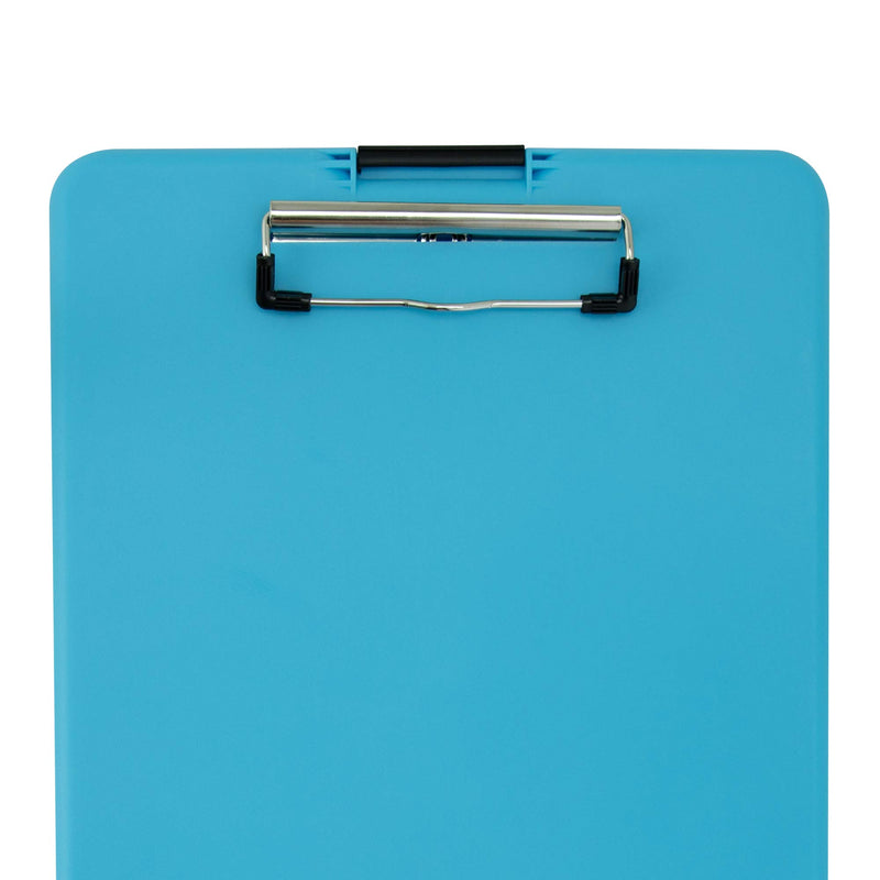 Saunders Sky Blue SlimMate Plastic Storage Clipboard with Low Profile Clip - Portable Mobile Organizer for Home, Office, and Business Use (70204)