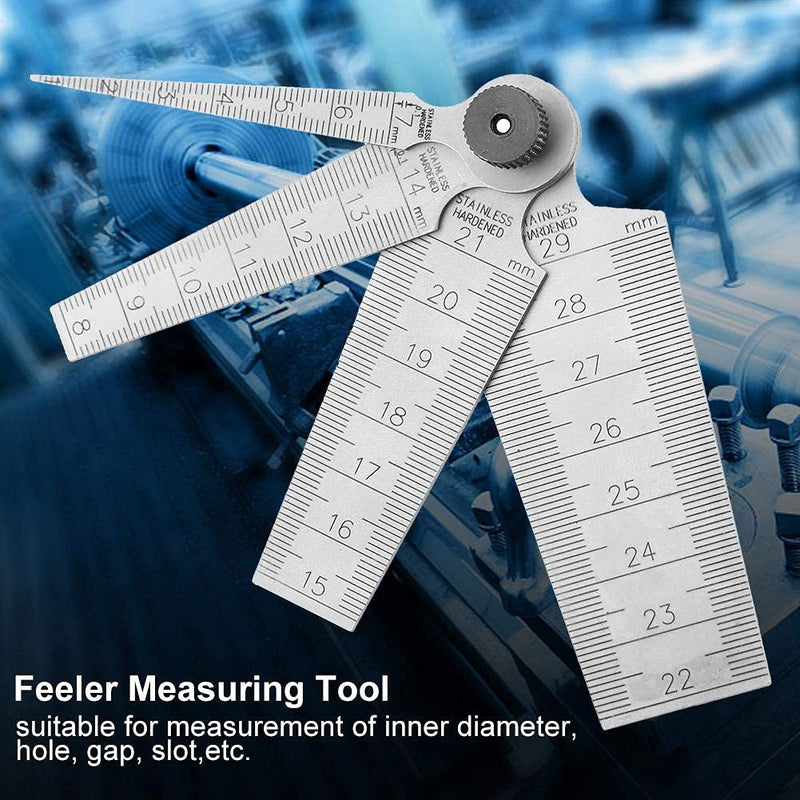 1 Set Taper Gage High Precision Stainless Steel Wedge Feeler Hole Taper Gauge Ruler Measuring Tool