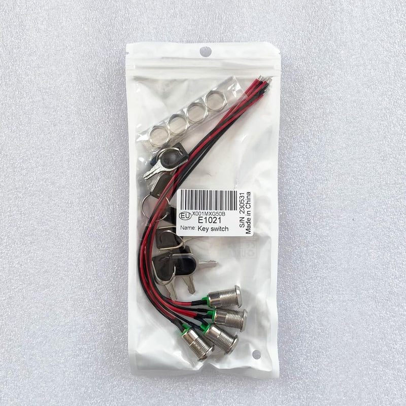 Gebildet Metal Key Switch 12mm ON/OFF Pre-Wired Key Switch Lock Latching Key Switch (Pack of 4) Silver - Key Switch