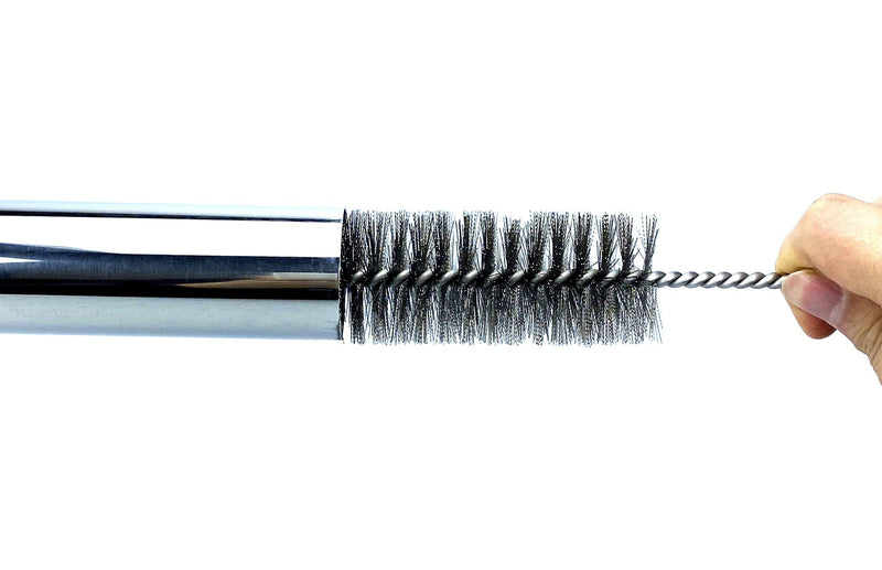 Pipe Cleaning Brush Set Stainless Steel Bristles, 8 Piece Variety Pack for Auto Parts, Bottles, Guns, Tubes, Etc. 12 Black