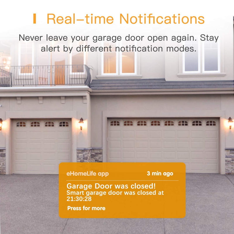 Refoss Smart Wi-Fi Garage Door Opener, APP Control, Compatible with Alexa, Google Assistant, No Hub Needed White