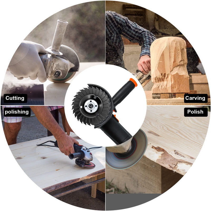 Yuhtech Pack of 2 sanding discs 125 mm for angle grinder, wood, sanding disc, wood cutter, rasp disc, angle grinder, wood cutter for angle grinder, polishing, carving, sanding