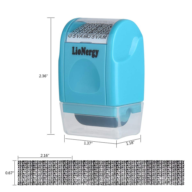 Identity Protection Roller Stamp Lionergy Wide Roller Identity Theft Prevention Security Stamp (Blue Roller Stamp)