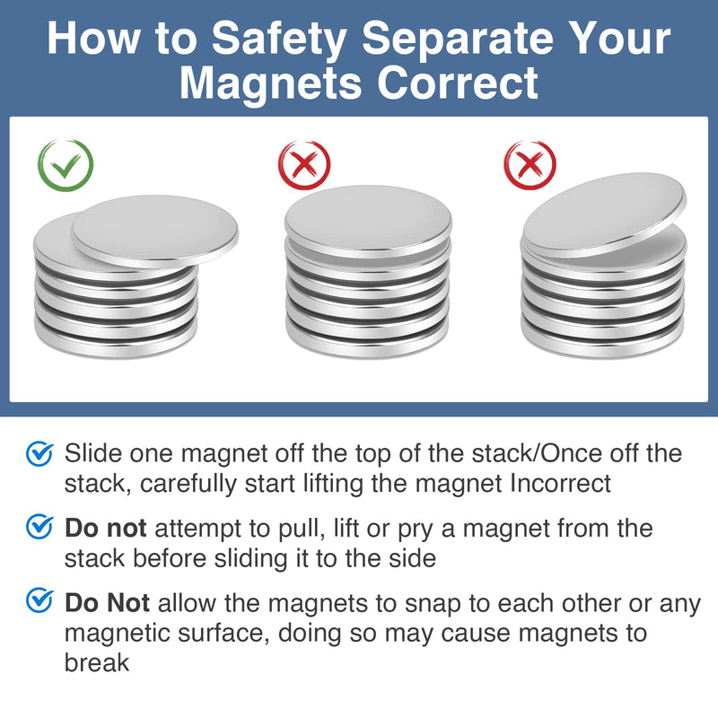 TRYMAG Magnets, 10Pcs Strong Neodymium Magnets for Crafts, Heavy Duty Magnets Small Round Refrigerator Magnets for Office, Whiteboard, Dry Erase Board Cabinets - 0.79 x 0.08 Inch 0.79x0.08inch-10Pcs