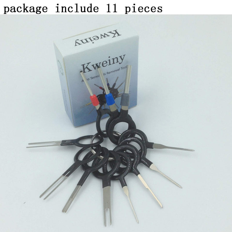 kweiny Auto Terminals Removal Key Tool Set | Car Electrical Wiring Crimp Connector Extractor Puller Release Pin Kit (11 Pieces)