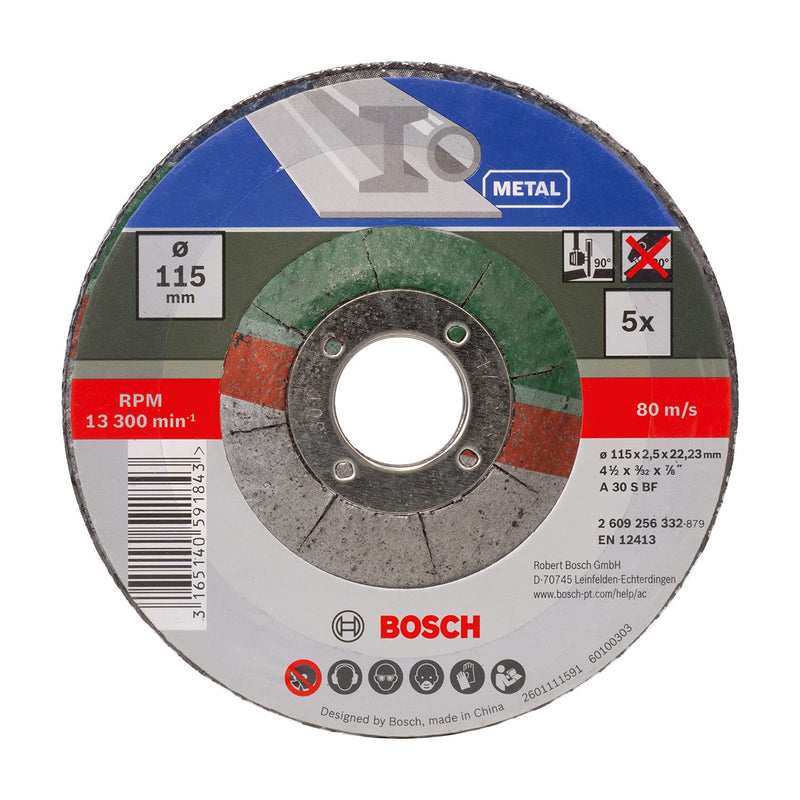 Bosch 2609256332 DIY metal cutting discs 115 mm ø x 2.5 mm offset, set of 5 (Ø) 115 mm