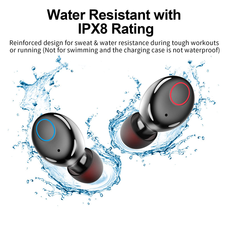 Wireless Earbuds,Kurdene S8 Pro Bluetooth 5.2 Earbuds 48H Playtime Fast Charging AI-Enhanced Call Noise Cancelling Deep Bass Earphones Microphone Waterproof Light-Weight in-Ear Headphones for Work Small BLACK
