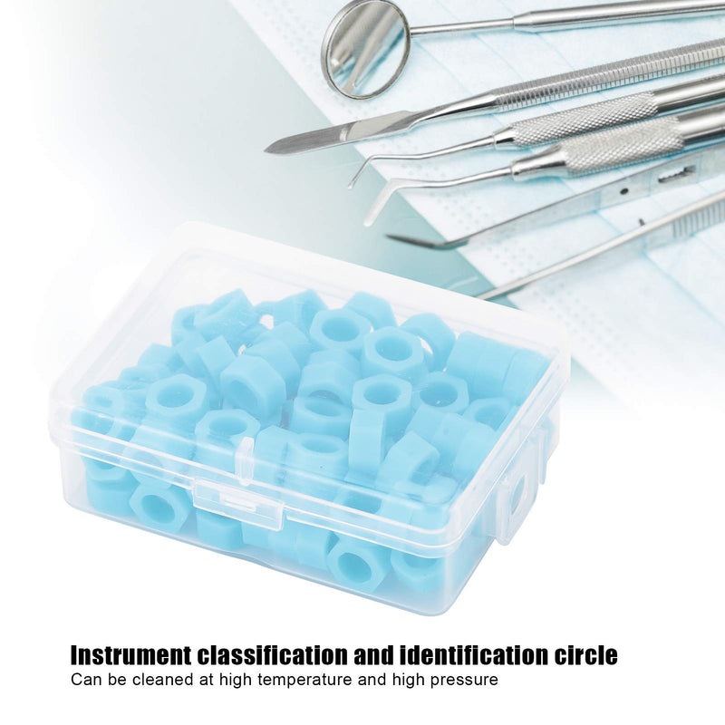 100 Pcs/Box Dental Code Ring, Silicone Instrument Identification Code Circle, Mobile Phone Disinfection Mark Circle, Autoclavable Dentists Supplies, Dental Supplies