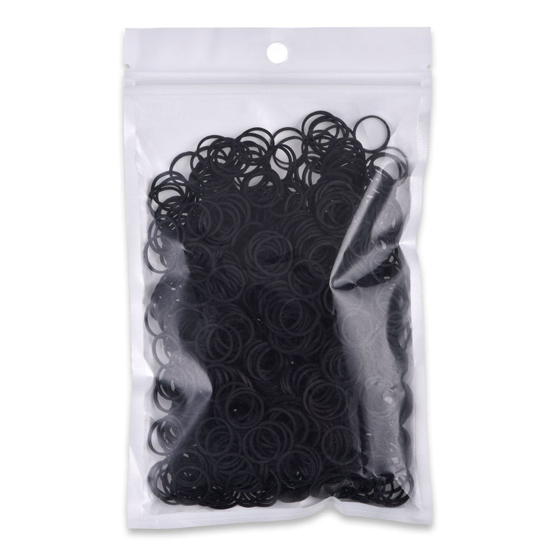 1000 Mini Rubber Bands Soft Elastic Bands for Kid Hair Braids Hair (Black) Black