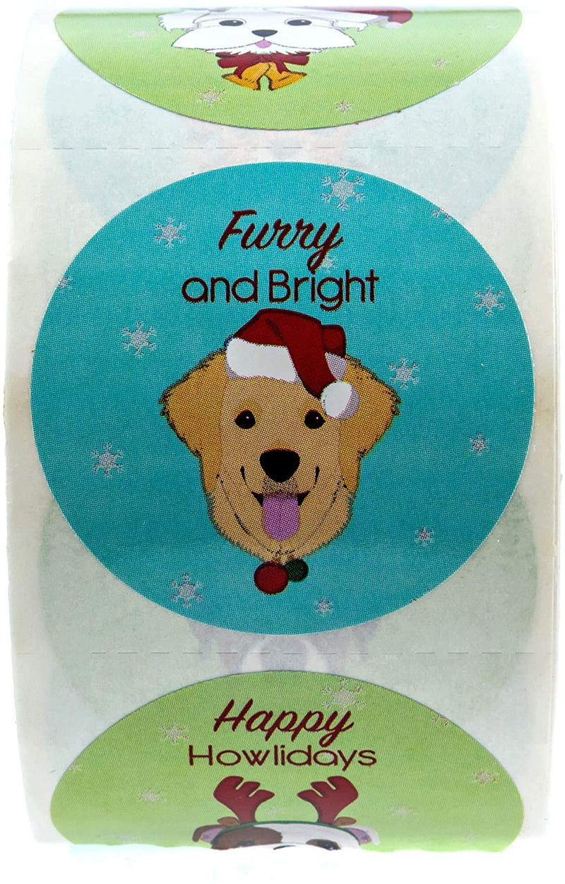 Holiday Dog Christmas Stickers/500 Puppy Holiday Stickers