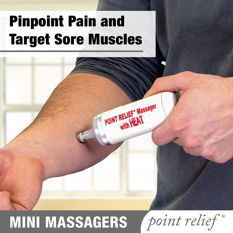 Point Relief Mini Massager with Heated Tip for Handheld Targeted Massage Therapy Relieve Muscle Pain, Tension, and Stress With Heat