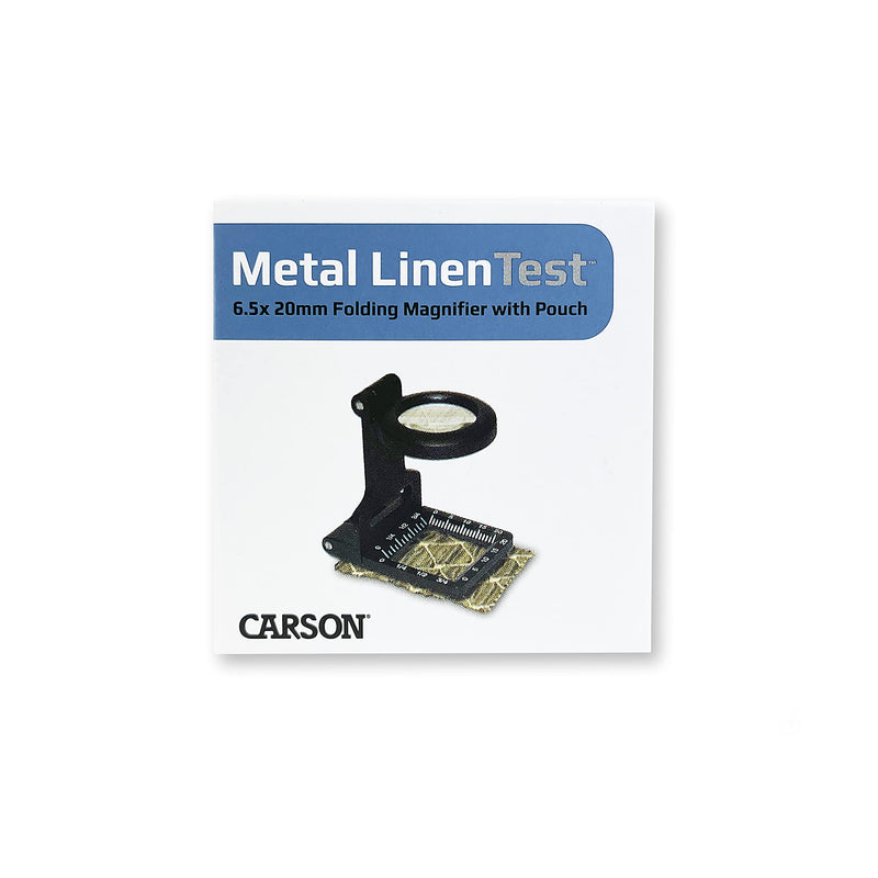 Carson Metal LinenTest 5x30mm or 6.5x20mm Glass Magnifiers with Soft Pouch (LT-60, LT-80) 6.5x20mm (LT-60)