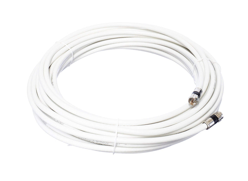 50' Feet, White RG6 Coaxial Cable (Coax Cable) with Connectors, F81 / RF, Digital Coax - AV, Cable TV, Antenna, and Satellite, CL2 Rated, 50 Foot