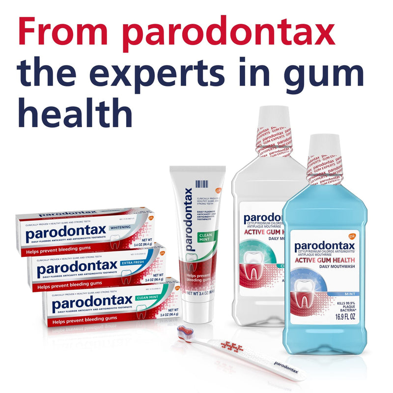 Parodontax Whitening Toothpaste for Bleeding Gums, Teeth Whitening and Gingivitis Treatment - 3.4 Ounces (Pack of 3)