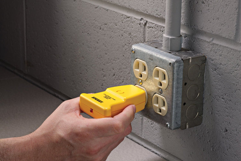 Sperry Instruments CS550A Circuit Breaker Finder, Quickly Locate AC Circuits/Fuses, Visual LED, Plug Style Transmitter/Auto-Sensing Receiver, 80-140V, Yellow
