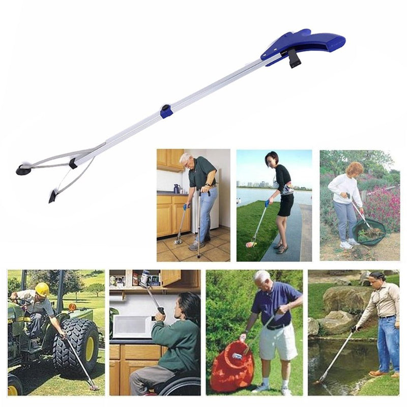 Foldable Reacher Grabber, Aluminium Alloy Long Arm Folding Helping Hand Trash Litter Picker Suction Cup Grabber Reach Pick-Up Tool Mobility Grip Hand Aid By Rely2016