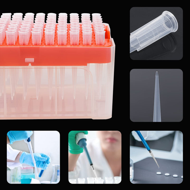 200uL Pipette Tips - Four E's Scientific Universal 200ul Pipettor Tips Racked Non-pyrogenic DNAse/RNAse Free Autoclavable 1 Rack 96 Tips Transparent