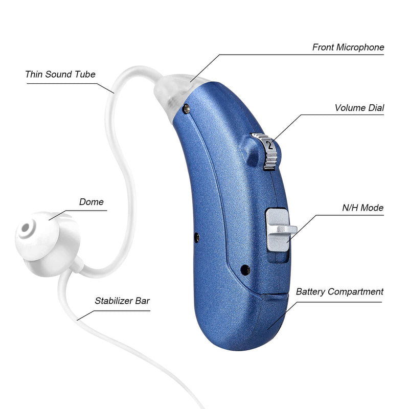 Hearing Amplifier for Seniors Adults Noise-Cancelling - Miracle Ear Digital Personal Sound Amplifier Devices with Volume Control As Seen On TV Hearing Aid Cleaning Tools Included (Fit Either Ear) Left pre-Assembled