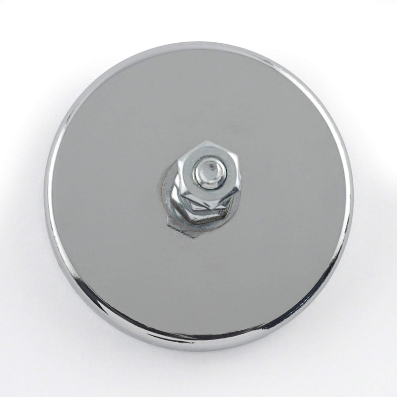 Master Magnetics Round Base Magnet - Magnetic Fastener/Magnets with Holes, 2.04â€ Diameter, 1.25â€ Total Height, Holds 35 Pounds (Box of 5) RB50B3NX5 Low Carbon Steel