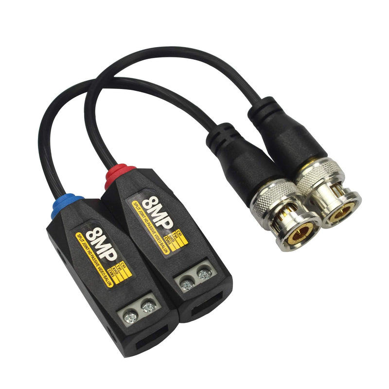 5 Pairs 8MP/4K Passive HD BNC Video Balun Transceiver Transmitter Via UTP RJ45 Cable AHD/TVI/CVI/CVBS Cable Connectors for 720P/960P/1080P/3MP/5MP/8MP CCTV Security Cameras