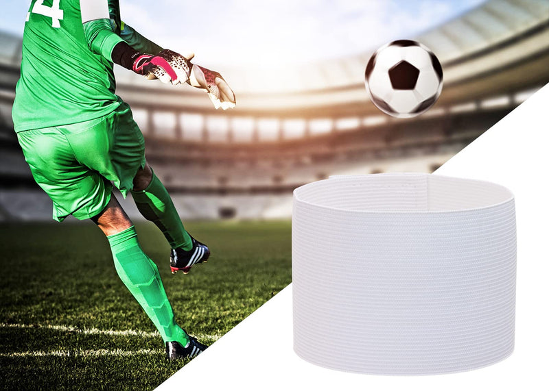 ONLYKXY 3PCS Captain Armbands 7x32.5CM/2.75x12.79inch Adjustable Leader Armband Team Sport Armband for Soccer Basketball Volleyball School Team Competition Coach Players Wrist Arm Bands White